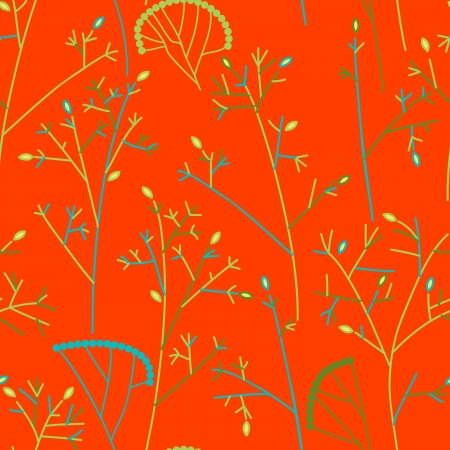 Seamless pattern with trees and branchesのイラスト素材