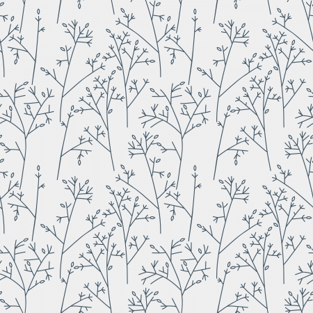 Seamless pattern with trees and branchesのイラスト素材