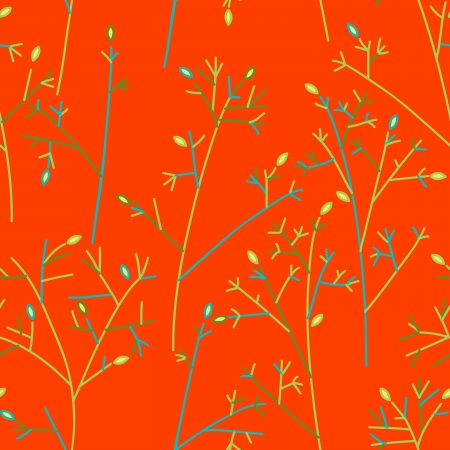Seamless pattern with trees and branchesのイラスト素材