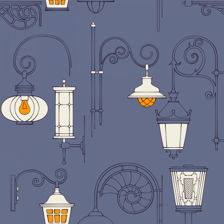 Street lantern seamless patternの写真素材