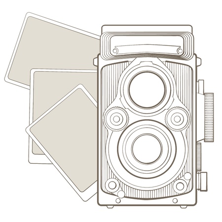 Vintage photo camera with vignetteのイラスト素材