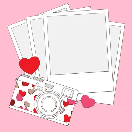 love photo camera backgroundのイラスト素材