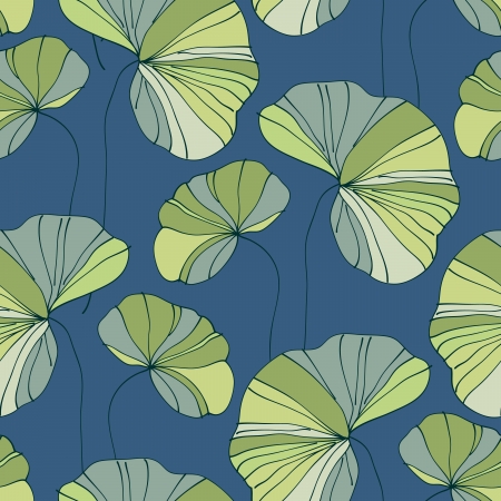 waterlily seamless flower tropical patternのイラスト素材