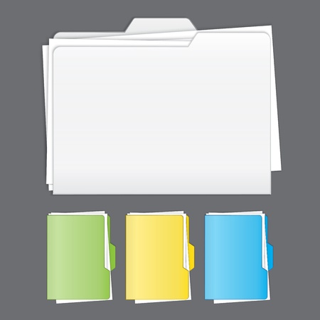 Colorful  tabbed folder vector setのイラスト素材