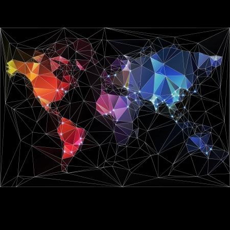 Night World Map with largest cities in the worldのイラスト素材