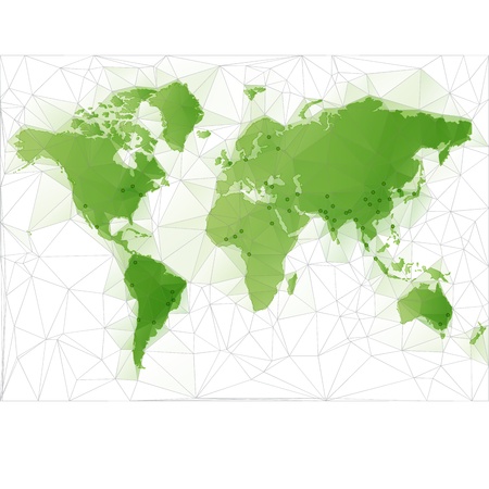 World Map Illustration with largest citiesのイラスト素材