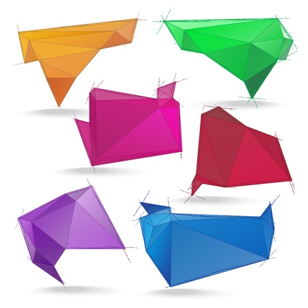 Abstract origami speech bubble backgroundのイラスト素材