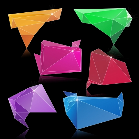 Abstract origami speech bubble backgroundのイラスト素材