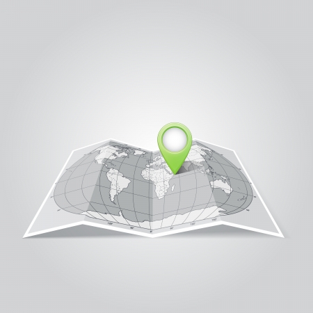 World map with Map Pins Pointer Icons のイラスト素材