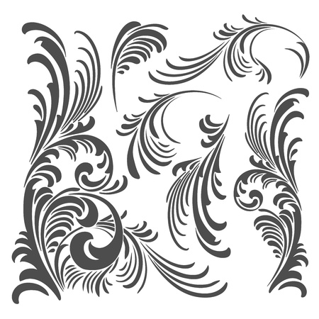 Vector floral ornament elements pack のイラスト素材