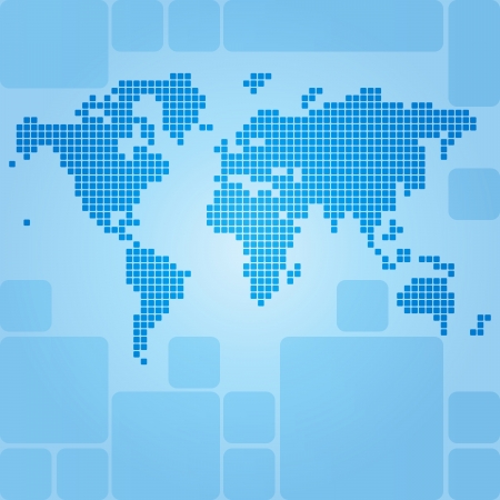 Dotted world map of rounded rectanglesのイラスト素材