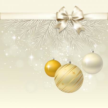 Christmas balls with bow vector backgroundのイラスト素材
