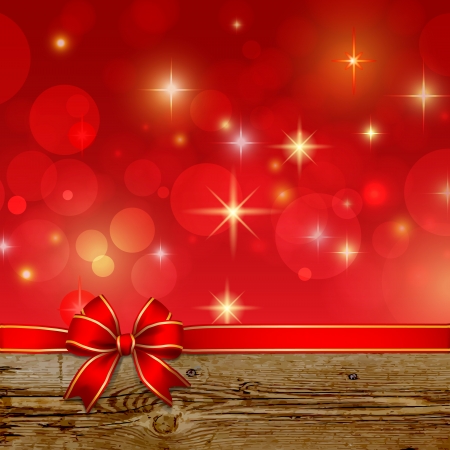 Red ribbon bow with bokeh,Christmas decorationのイラスト素材