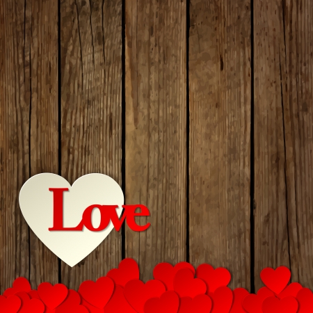 Holidays card with word "love" and heartsのイラスト素材