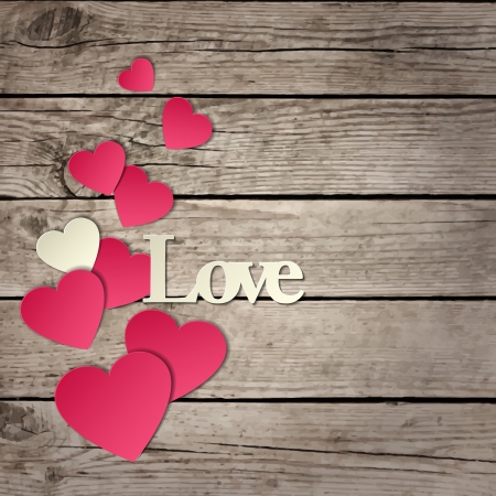 Holidays card with word "love" and heartsのイラスト素材