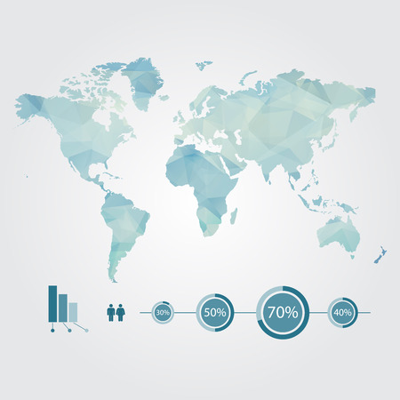 modern concept of world map with infographics elementsのイラスト素材