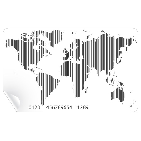 World map in the barcode concept vector fileのイラスト素材