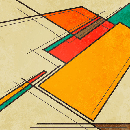 Abstract geometric retro colourful のイラスト素材