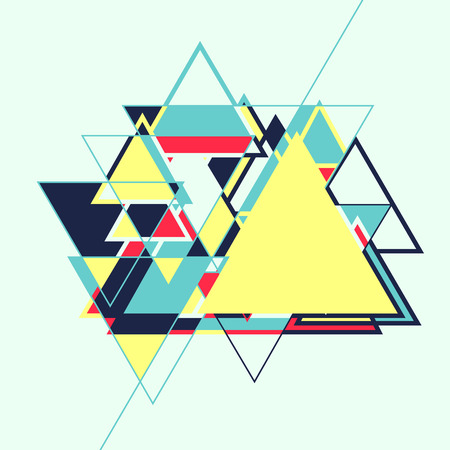Abstract geometric retro colourful のイラスト素材