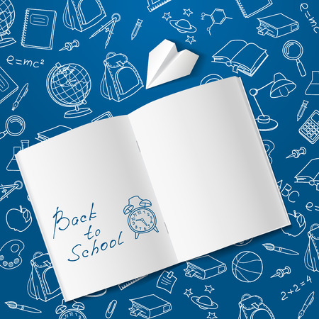Back to school text end school vector doodleのイラスト素材