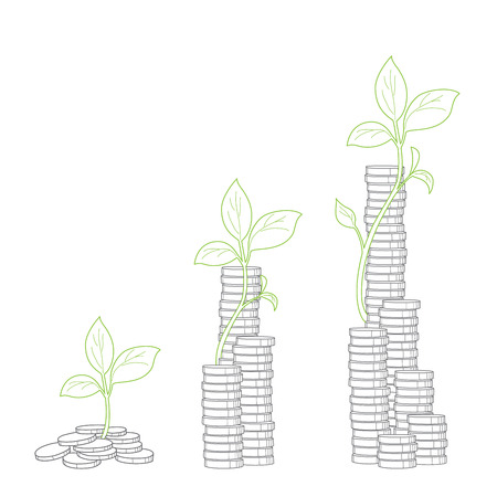 Concept of  tree growing from moneyのイラスト素材