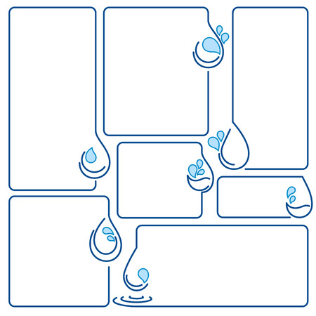 water, drop, ecology, set of banner framesのイラスト素材