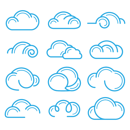 Cloud logo symbol sign icon set vector design elements iconの写真素材