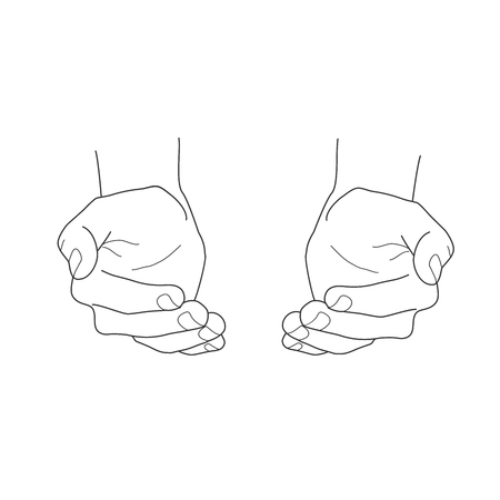 Open empty hands vector illustrationの写真素材
