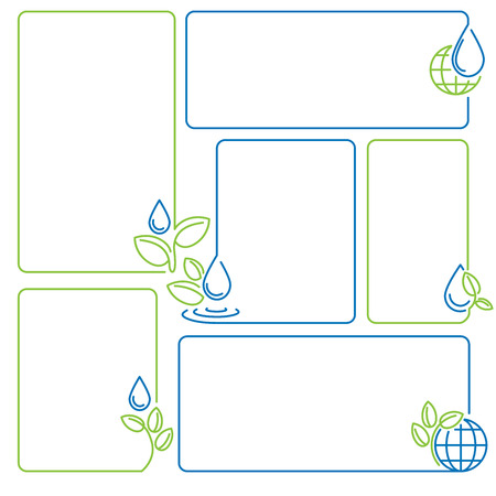 water, drop, sprout, ecology set of banner frames vectorの写真素材