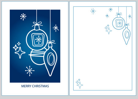 Merry New Year and Christmas corporate holiday cards. Universal abstract modern art templates with snowflakes, retro ornaments decorative bordersのイラスト素材