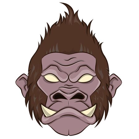 GORILLA HEAD WILD ANIMAL MASCOT VECTOR ILLUSTRATIONのイラスト素材
