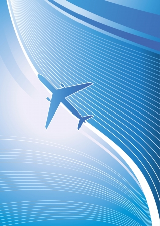 Stylized  illustration  Airplane on blue background with white lines  Isolated design element  Airliner, jet のイラスト素材