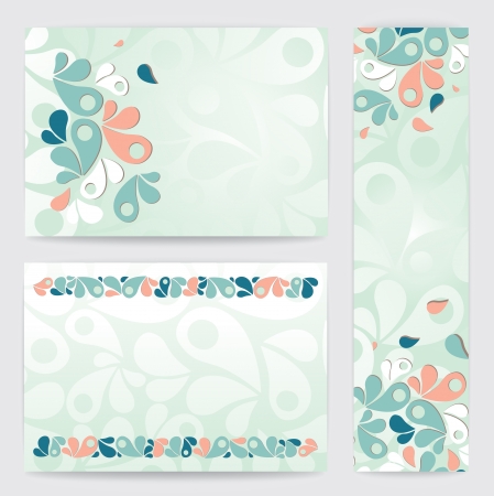 Three backgrounds with abstract drops, illustrationのイラスト素材