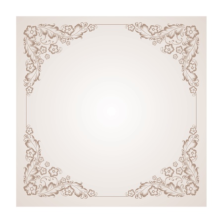 illustration of a vintage radial ornament in the square  Colourized of brown   illustration のイラスト素材