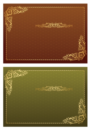 Lace Round Frame and borders on seamless retro backgroundのイラスト素材