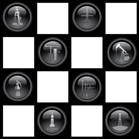 Industry icons  Set of the eight icons  chess  Vector illustration のイラスト素材
