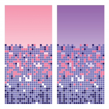 Two cards of abstract squares background.  illustration.のイラスト素材