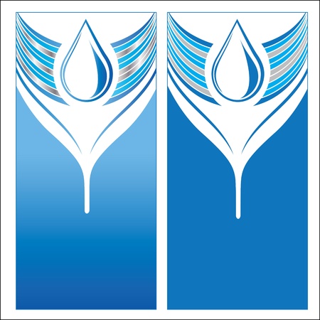 Set of water drops  Abstract design in a blue background  Vector illustration のイラスト素材