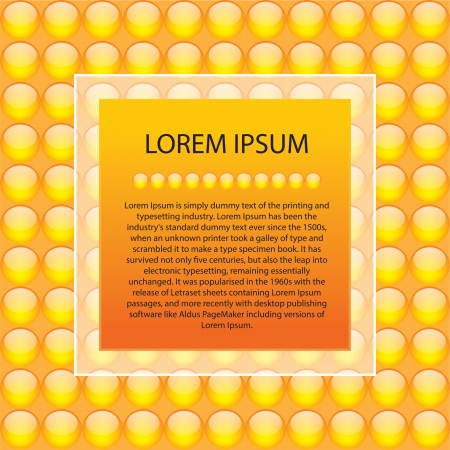 A text box with a frame on a background of orange spheres   illustration のイラスト素材