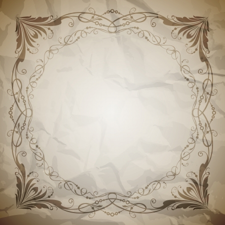 Aged paper texture with ornament frame for your business のイラスト素材