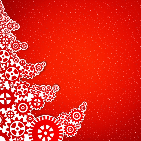 Fir-tree from mechanical wheels for your business   illustration のイラスト素材