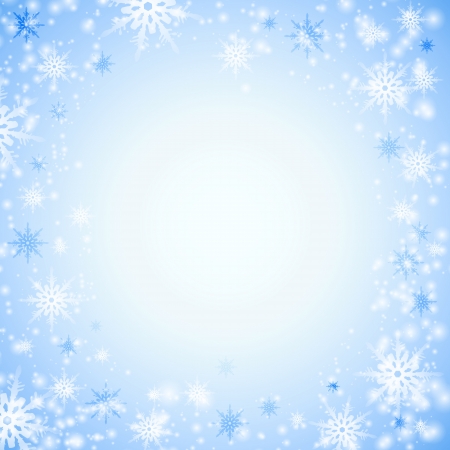 Blue background with white snowflakes   illustration のイラスト素材
