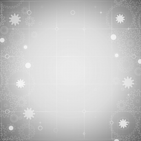 Mechanical weels over the blueprint, colored gray   illustration のイラスト素材