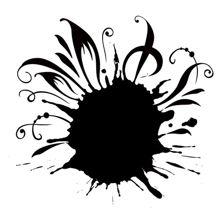 Black Grunge Blob, Isolated On White Backgroundのイラスト素材