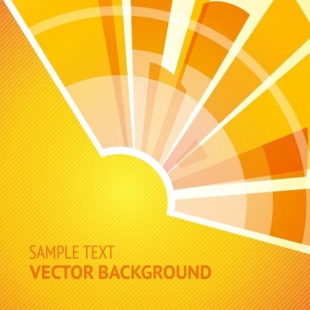 Abstract shining sun on yellow background. のイラスト素材