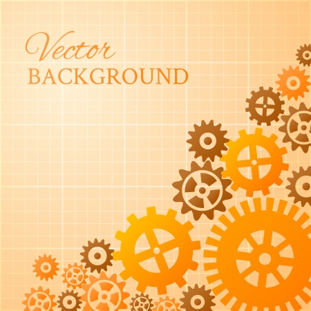 Gears background colored orange. のイラスト素材