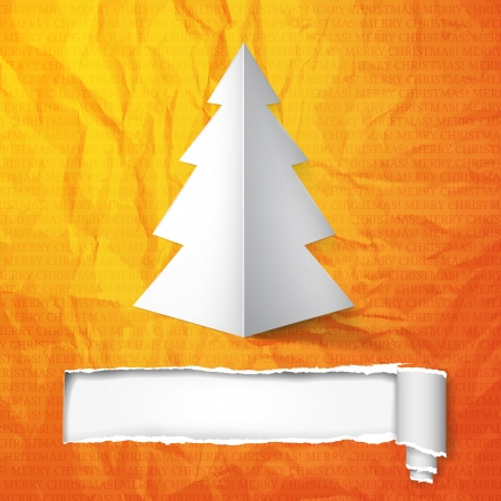 Creative Christmas tree card with cracked paper Illustration のイラスト素材