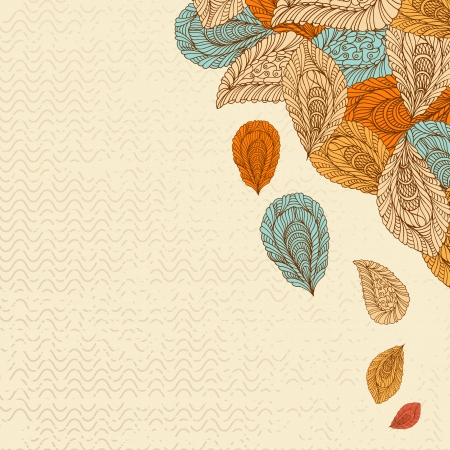 Vintage floral corner patternのイラスト素材