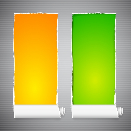 Creative cracked banner with colored paper  Space for your message  Vector Illustration, eps10, contains transparenciesのイラスト素材