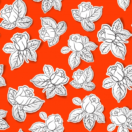 Little Rose seamless background   Vector Illustration のイラスト素材